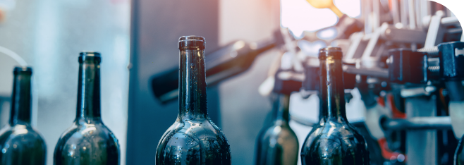Industrial bottling system representing Membrane Bioreactor (MBR) technology used for complex wastewater treatment and reuse